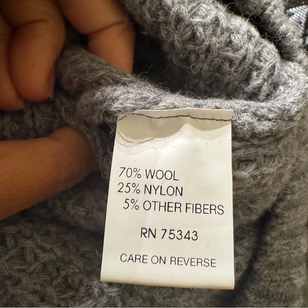 Daniele Blasi Men's‎ Gray Wool Blend Shawl Collar Knit Pull Over Sweater Size M